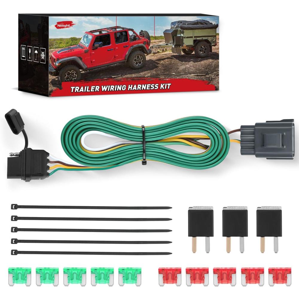 image:imageNilight 4 Pin Trailer Wiring Harness 55359 Vehicle Side Custom for 1998 1999 2000 2001 2002 2003 2004 Chevrolet S10 GMC Sonoma Isuzu Hombre Light Simple Fit Tow HitchChevyBuickGMC 20132017