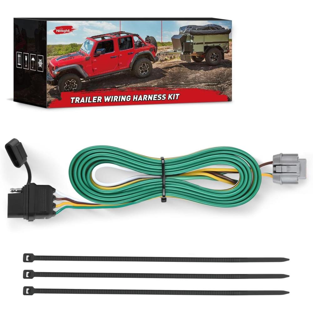 image:imageNilight 4 Pin Trailer Wiring Harness 55441 Custom for 2005 2006 2007 2008 2009 2010 2011 2012 2013 14 15 16 17 18 19 20 21 22 23 24 Nissan Frontier Xterra Pathfinder Suzuki EquatorNissan 20052024Suzuki 20092012