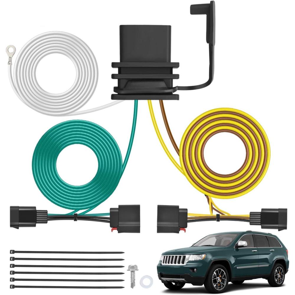 image:imageNilight 4 Pin Trailer Wiring Harness Kit 56009 Vehicle Standard 4 Way Connector Custom for 2007 2008 2009 2010 2011 2012 2013 Jeep Grand Cherokee Simple Fit Tow Hitch Harness20072013 Jeep Grand Cherokee