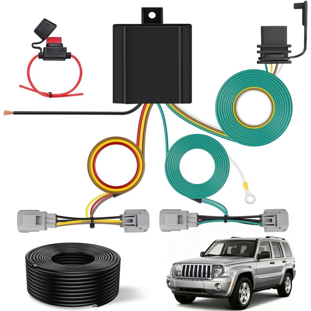 image:imageNilight 4 Pin Trailer Wiring Harness Kit 56009 Vehicle Standard 4 Way Connector Custom for 2007 2008 2009 2010 2011 2012 2013 Jeep Grand Cherokee Simple Fit Tow Hitch HarnessJeep Liberty 20082012Dodge Nitro 20072012