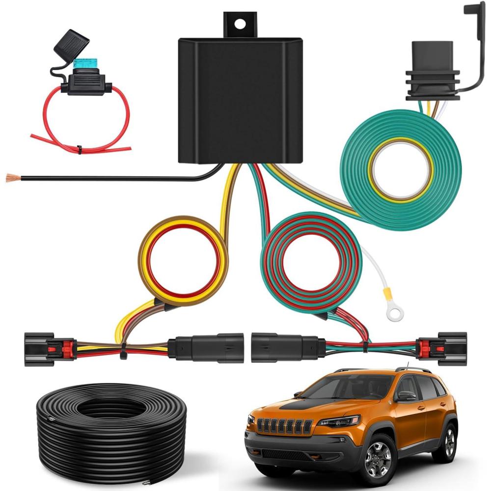 image:imageNilight 4 Pin Trailer Wiring Harness Kit 56009 Vehicle Standard 4 Way Connector Custom for 2007 2008 2009 2010 2011 2012 2013 Jeep Grand Cherokee Simple Fit Tow Hitch Harness20192023 Jeep Cherokee