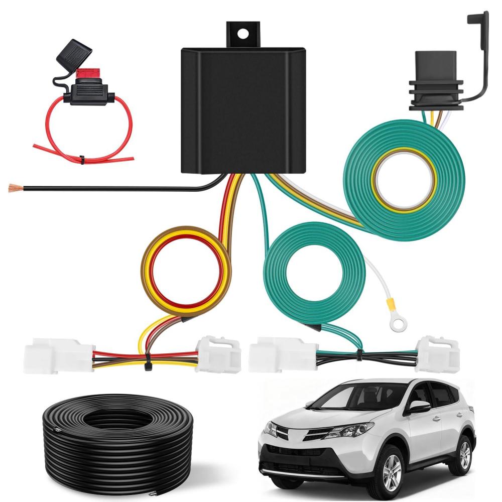 image:imageNilight 4 Pin Trailer Wiring Harness Kit 56217 Compatible with Lexus RX350 RX350L 2008 2009 2010 2011 2012 2013 2014 2015 2016 2017 2018 2019 2020 2021 Toyota Highlander Simple Fit Tow HitchToyota RAV4 20132018Lexus ES250 20192023