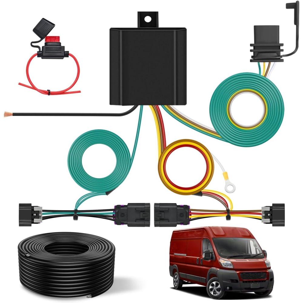 image:imageNilight 7 Pin Trailer Wiring Harness Kit 56413 Vehicle Standard 7 Way Connector Custom for 2015 2016 2017 2018 2019 2020 Ford F150 Simple Fit Tow Hitch HarnessRam ProMaster 20142024
