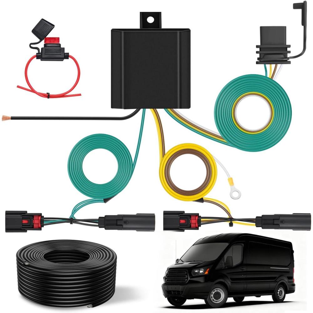image:imageNilight 7 Pin Trailer Wiring Harness Kit 56413 Vehicle Standard 7 Way Connector Custom for 2015 2016 2017 2018 2019 2020 Ford F150 Simple Fit Tow Hitch HarnessFord Transit 20152024