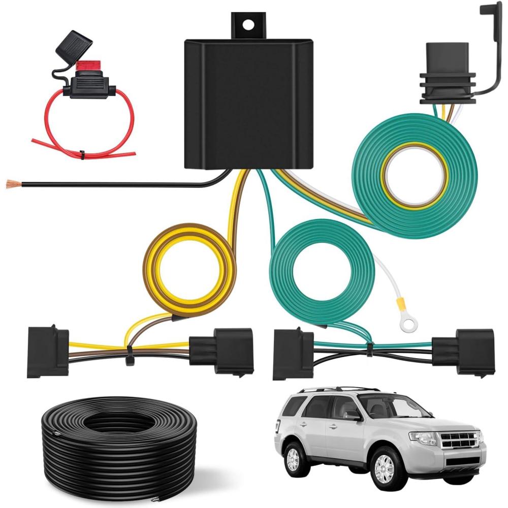 image:imageNilight 7 Pin Trailer Wiring Harness Kit 56413 Vehicle Standard 7 Way Connector Custom for 2015 2016 2017 2018 2019 2020 Ford F150 Simple Fit Tow Hitch HarnessFord 20042012MazdaLincoln 20072011