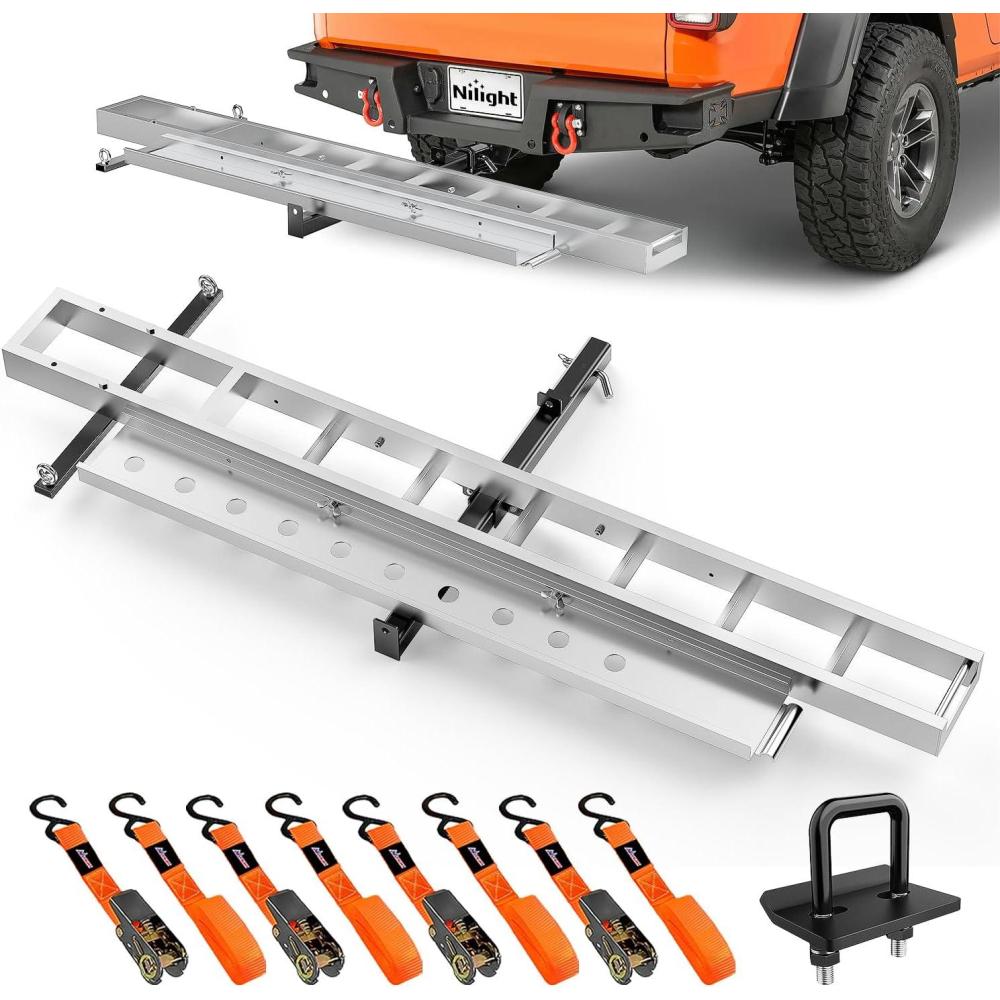 image:imageNilight Motorcycle Wheel Chock 1800 lbs Capacity Wheel Cradle Holder HeavyDuty Standard Steel Motorcycle Front Wheel Stand with 3 Adjustable Holes for 1521 OffRoad Motorcycles BlackMotorcycle Hitch Carrier Aluminum 400 LBS