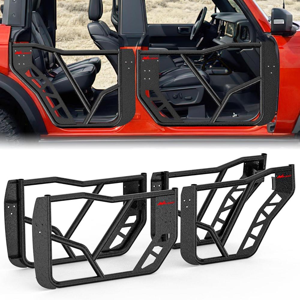 image:imageNilight Windshield Frame Cover Light Bracket for 2021 2022 2023 2024 2025 2026 New Ford Bronco 24 Door Accessories Roof Sun Visor Cowl Body Armor with 4 x LED Lights BlackTube Doors 4pcs