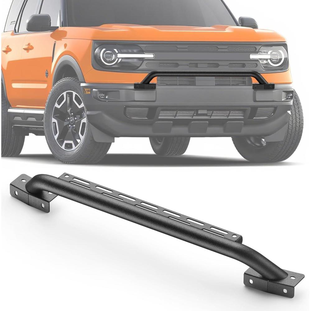 image:imageNilight Windshield Frame Cover Light Bracket for 2021 2022 2023 2024 2025 2026 New Ford Bronco 24 Door Accessories Roof Sun Visor Cowl Body Armor with 4 x LED Lights BlackGrille Guard w Light Bracket