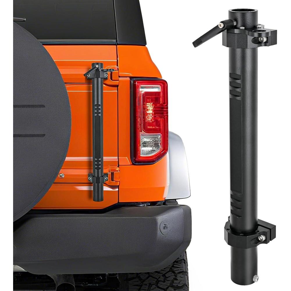 image:imageNilight Windshield Frame Cover Light Bracket for 2021 2022 2023 2024 2025 2026 New Ford Bronco 24 Door Accessories Roof Sun Visor Cowl Body Armor with 4 x LED Lights BlackTailgate Flagpole