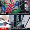 Nilight 12 FT Air Line Hose Assembly Rubber with 1/2″ NPT Swivel Fitting Straight Heavy Duty Power Hoses Set Spring Guard Grips DOT Fittings for Semi Truck Trailer Tractor(12FT Air Lines with Glad Hands & Grips)