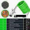 Nilight 12 FT Air Line Hose Assembly Rubber with 1/2″ NPT Swivel Fitting Straight Heavy Duty Power Hoses Set Spring Guard Grips DOT Fittings for Semi Truck Trailer Tractor(15FT Green ABS Cable)