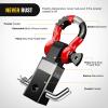 Nilight 2Pcs Bolt-On Tow Hooks with Spring Clip 10,000LBS 2Pcs Black Forged Recovery Tow Hooks Compatible with Jeep Ford Dodge Chevy GMC Toyota Pickup Truck(Black+Red)