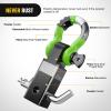Nilight 2Pcs Bolt-On Tow Hooks with Spring Clip 10,000LBS 2Pcs Black Forged Recovery Tow Hooks Compatible with Jeep Ford Dodge Chevy GMC Toyota Pickup Truck(Black+Green)