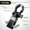 Nilight 2Pcs Bolt-On Tow Hooks with Spring Clip 10,000LBS 2Pcs Black Forged Recovery Tow Hooks Compatible with Jeep Ford Dodge Chevy GMC Toyota Pickup Truck(Black)