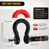 Nilight 2Pcs Bolt-On Tow Hooks with Spring Clip 10,000LBS 2Pcs Black Forged Recovery Tow Hooks Compatible with Jeep Ford Dodge Chevy GMC Toyota Pickup Truck(20ft Tow Strap +D-Ring Shackle)