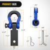 Nilight 2Pcs Bolt-On Tow Hooks with Spring Clip 10,000LBS 2Pcs Black Forged Recovery Tow Hooks Compatible with Jeep Ford Dodge Chevy GMC Toyota Pickup Truck(Black+Blue)