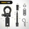 Nilight 2Pcs Bolt-On Tow Hooks with Spring Clip 10,000LBS 2Pcs Black Forged Recovery Tow Hooks Compatible with Jeep Ford Dodge Chevy GMC Toyota Pickup Truck(Hitch w/ Lock Pin Black)
