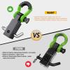 Nilight 2Pcs Bolt-On Tow Hooks with Spring Clip 10,000LBS 2Pcs Black Forged Recovery Tow Hooks Compatible with Jeep Ford Dodge Chevy GMC Toyota Pickup Truck(Black+Green)