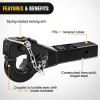 Nilight 2Pcs Bolt-On Tow Hooks with Spring Clip 10,000LBS 2Pcs Black Forged Recovery Tow Hooks Compatible with Jeep Ford Dodge Chevy GMC Toyota Pickup Truck(Pintle Hitch)