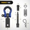 Nilight 2Pcs Bolt-On Tow Hooks with Spring Clip 10,000LBS 2Pcs Black Forged Recovery Tow Hooks Compatible with Jeep Ford Dodge Chevy GMC Toyota Pickup Truck(Hitch w/ Lock Pin Black Blue)