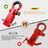Nilight 2Pcs Bolt-On Tow Hooks with Spring Clip 10,000LBS 2Pcs Black Forged Recovery Tow Hooks Compatible with Jeep Ford Dodge Chevy GMC Toyota Pickup Truck(Red)
