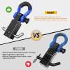 Nilight 2Pcs Bolt-On Tow Hooks with Spring Clip 10,000LBS 2Pcs Black Forged Recovery Tow Hooks Compatible with Jeep Ford Dodge Chevy GMC Toyota Pickup Truck(Black+Blue)
