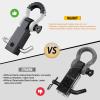 Nilight 2Pcs Bolt-On Tow Hooks with Spring Clip 10,000LBS 2Pcs Black Forged Recovery Tow Hooks Compatible with Jeep Ford Dodge Chevy GMC Toyota Pickup Truck(Black+White)