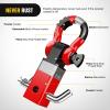Nilight 2Pcs Bolt-On Tow Hooks with Spring Clip 10,000LBS 2Pcs Black Forged Recovery Tow Hooks Compatible with Jeep Ford Dodge Chevy GMC Toyota Pickup Truck(Red)