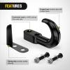 Nilight 2Pcs Bolt-On Tow Hooks with Spring Clip 10,000LBS 2Pcs Black Forged Recovery Tow Hooks Compatible with Jeep Ford Dodge Chevy GMC Toyota Pickup Truck(Bolt-On Tow Hooks)