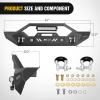 Nilight Front Windshield Frame Cover Roof Sun Visor Cowl Body Armor with 4 x LED Lights Compatible with 2007-2018 Jeep Wrangler JK JKU Unlimited, Windscreen Rack Protector Stand(JK/JL/JT Front Bumper w/Lights 2007-2025)