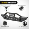 Nilight Front Windshield Frame Cover Roof Sun Visor Cowl Body Armor with 4 x LED Lights Compatible with 2007-2018 Jeep Wrangler JK JKU Unlimited, Windscreen Rack Protector Stand(JK/JL/JT Front Bumper w/Lights 2007-2025)
