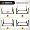 Nilight Front Windshield Frame Cover Roof Sun Visor Cowl Body Armor with 4 x LED Lights Compatible with 2007-2018 Jeep Wrangler JK JKU Unlimited, Windscreen Rack Protector Stand(Movable cart door holder)