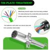 Nilight Glad Hands Grips Set with Seals Heavy Duty Gladhand Extension Handles Kit Emergency & Service Brake Air Hose Coupling Connectors for Semi Truck Trailer Brake System 1 Pair(12FT Green ABS Cable)