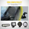 Nilight LED Light Bar Mounting Bracket 2PCS Universal Adjustable Pillar Hood Work Lamp Mount Clamp Holder for Off-Road Truck SUV, Black-2(Black-Adjustable)