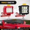 Nilight Light Mounting Bracket Hood Cowl Mount Brackets for Front A-Pillar Auxiliary Offroad LED Work Pods Lights on Jeep Wrangler JL JLU Gladiator JT 2018 2019 2020 2021 2022 2023 2024 2025, Red(Red for JL JLU JT 2018-2025)