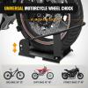 Nilight Motorcycle Wheel Chock 1800 lbs Capacity Wheel Cradle Holder Heavy-Duty Standard Steel Motorcycle Front Wheel Stand with 3 Adjustable Holes for 15″-21″ Off-Road Motorcycles Black(Motorcycle Front Wheel Stand 15″-21″)