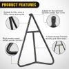 Nilight Motorcycle Wheel Chock 1800 lbs Capacity Wheel Cradle Holder Heavy-Duty Standard Steel Motorcycle Front Wheel Stand with 3 Adjustable Holes for 15″-21″ Off-Road Motorcycles Black(T-shaped Dirt Bike Triangle Stand)