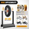 Nilight Motorcycle Wheel Chock 1800 lbs Capacity Wheel Cradle Holder Heavy-Duty Standard Steel Motorcycle Front Wheel Stand with 3 Adjustable Holes for 15″-21″ Off-Road Motorcycles Black(Motorcycle Bike Wheel Balancer)