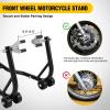 Nilight Motorcycle Wheel Chock 1800 lbs Capacity Wheel Cradle Holder Heavy-Duty Standard Steel Motorcycle Front Wheel Stand with 3 Adjustable Holes for 15″-21″ Off-Road Motorcycles Black(Motorcycle Front & Rear Stand Lift)