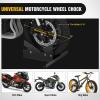 Nilight Motorcycle Wheel Chock 1800 lbs Capacity Wheel Cradle Holder Heavy-Duty Standard Steel Motorcycle Front Wheel Stand with 3 Adjustable Holes for 15″-21″ Off-Road Motorcycles Black(Motorcycle Front Wheel Stand 16″-23″)