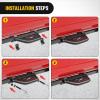 Nilight Windshield Frame Cover Light Bracket for 2021 2022 2023 2024 2025 2026 New Ford Bronco 2/4 Door Accessories Roof Sun Visor Cowl Body Armor with 4 x LED Lights Black(Side Steps 2Pcs)