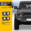 Nilight Windshield Frame Cover Light Bracket for 2021 2022 2023 2024 2025 2026 New Ford Bronco 2/4 Door Accessories Roof Sun Visor Cowl Body Armor with 4 x LED Lights Black(Front Bumper)
