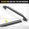Nilight Windshield Frame Cover Light Bracket for 2021 2022 2023 2024 2025 2026 New Ford Bronco 2/4 Door Accessories Roof Sun Visor Cowl Body Armor with 4 x LED Lights Black(Grille Guard w/ Light Bracket)