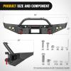Nilight Windshield Frame Cover Light Bracket for 2021 2022 2023 2024 2025 2026 New Ford Bronco 2/4 Door Accessories Roof Sun Visor Cowl Body Armor with 4 x LED Lights Black(Front Bumper)