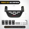 Nilight Windshield Frame Cover Light Bracket for 2021 2022 2023 2024 2025 2026 New Ford Bronco 2/4 Door Accessories Roof Sun Visor Cowl Body Armor with 4 x LED Lights Black(Side Steps 2Pcs)