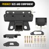 Nilight Windshield Frame Cover Light Bracket for 2021 2022 2023 2024 2025 2026 New Ford Bronco 2/4 Door Accessories Roof Sun Visor Cowl Body Armor with 4 x LED Lights Black(Trailer Hitch Receiver)