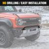 Nilight Windshield Frame Cover Light Bracket for 2021 2022 2023 2024 2025 2026 New Ford Bronco 2/4 Door Accessories Roof Sun Visor Cowl Body Armor with 4 x LED Lights Black(Grille Guard w/ Light Bracket)