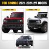 Nilight Windshield Frame Cover Light Bracket for 2021 2022 2023 2024 2025 2026 New Ford Bronco 2/4 Door Accessories Roof Sun Visor Cowl Body Armor with 4 x LED Lights Black(Grille Guard w/ Light Bracket)