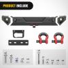 Nilight Windshield Frame Cover Light Bracket for 2021 2022 2023 2024 2025 2026 New Ford Bronco 2/4 Door Accessories Roof Sun Visor Cowl Body Armor with 4 x LED Lights Black(Rear Bumper)