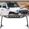 Nilight Front Windshield Frame Cover Roof Sun Visor Cowl Body Armor with 4 x LED Lights Compatible with 2007-2018 Jeep Wrangler JK JKU Unlimited, Windscreen Rack Protector Stand(JL/JT Windshield Frame Cover)